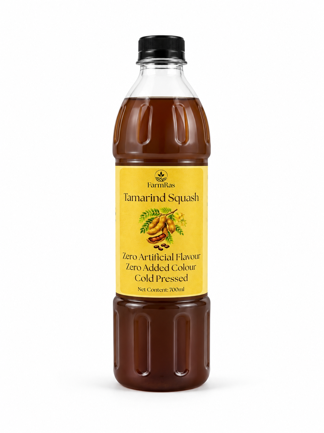 FarmRas Tamarind Squash (700ml, makes 1.7lt Juice) | Zero Artificial Flavour and Colouring | Fruit Squash