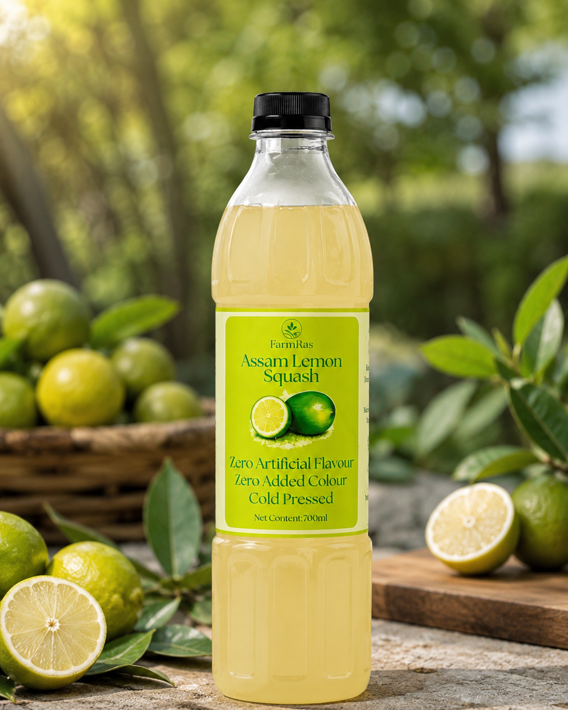FarmRas Kazi Nemu Squash | 700ml makes 1.7lt Squash | Zero Artificial Flavours and Artificial Colours | Fruit Squash